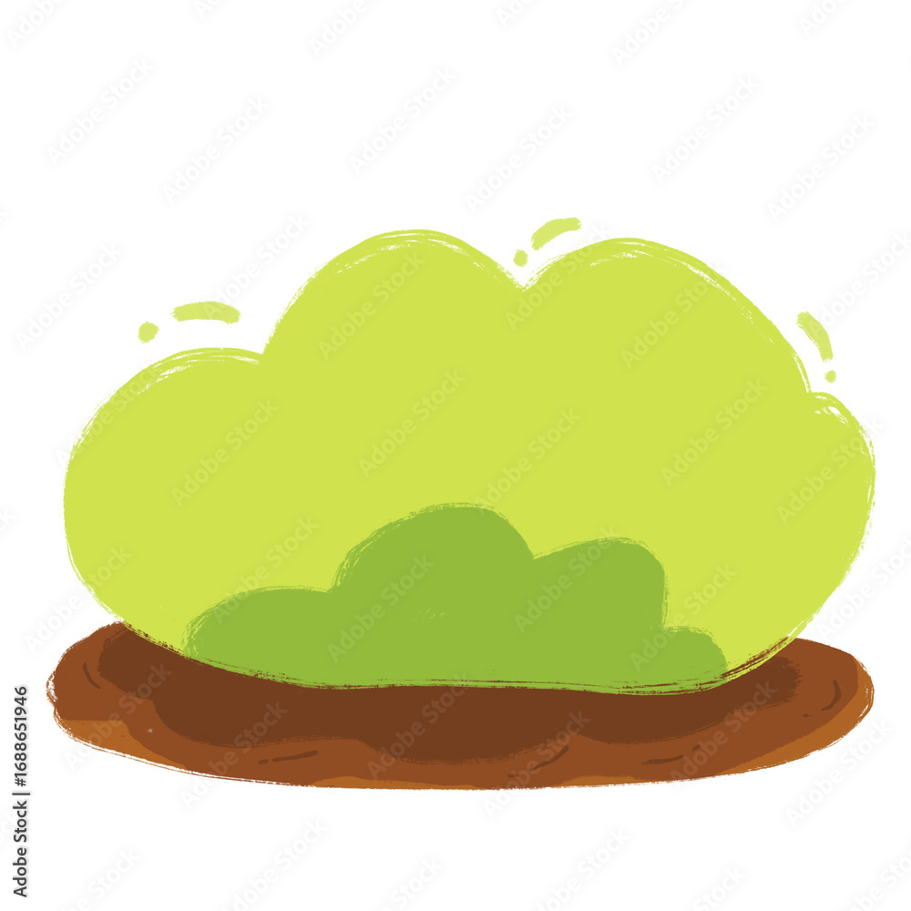 Fototapeta premium Green bush plant Illustration