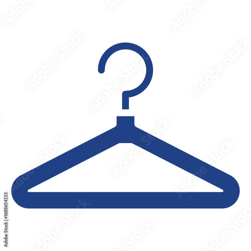 Clothes Hanger Glyph Blue Silhouette Icon Design Vector - Clothes hanger symbol for wardrobe, laundry drying, and clothing organization