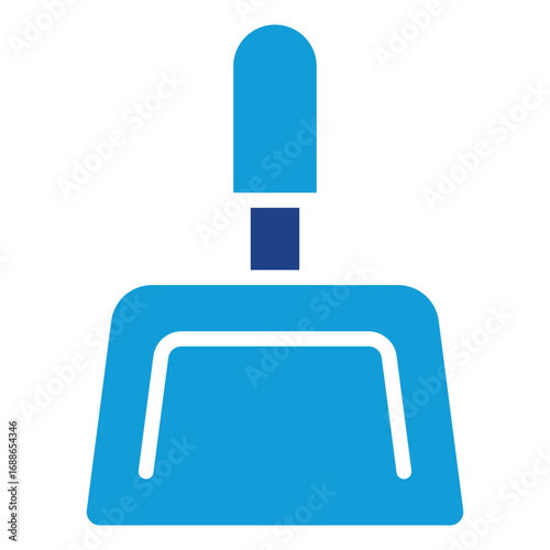 Dustpan Glyph Blue Silhouette Icon Design Vector - Dustpan tool used for sweeping and collecting dirt during cleaning