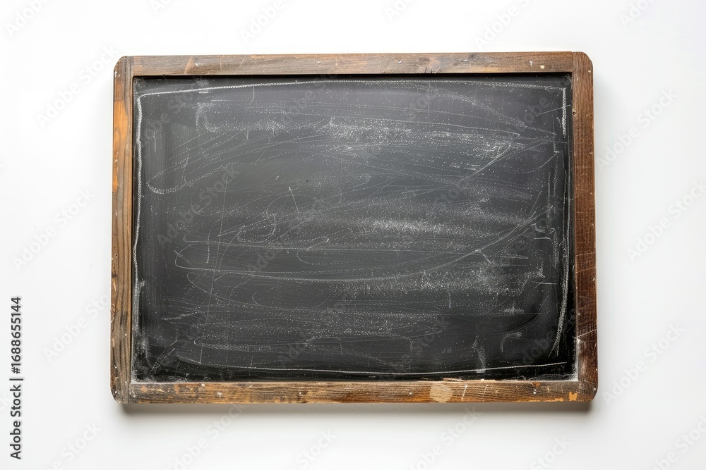Fototapeta premium Vibrant Color Picture of Top View of Blackboard Isolated on White