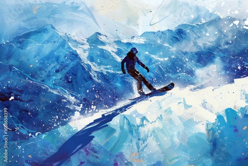 Flawless Image of Winter Sports Poster with Snowboarding Adventures