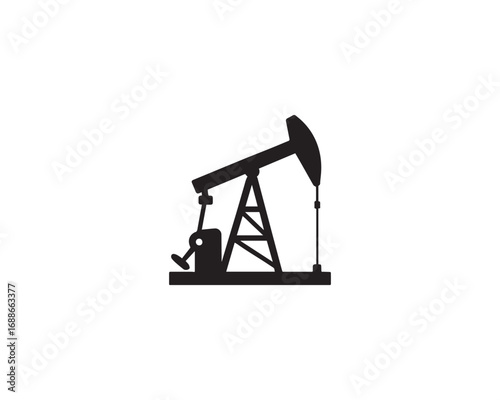 Pump jack silhouette icon vector design illustration.