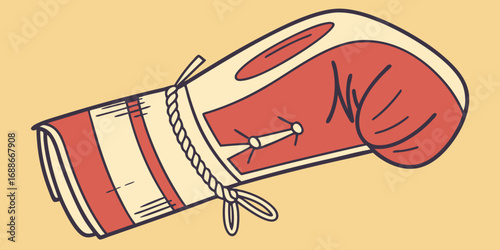 Dynamic boxing glove icon captures the spirit of combat sports and athletic achievement with bold lines