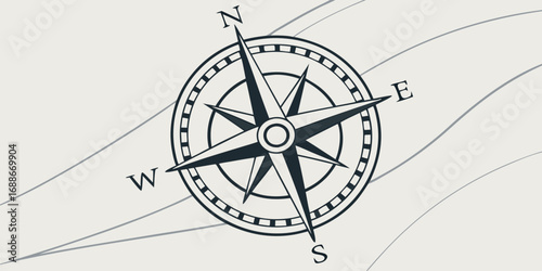 Elegant compass rose design with cardinal directions guiding your next adventure