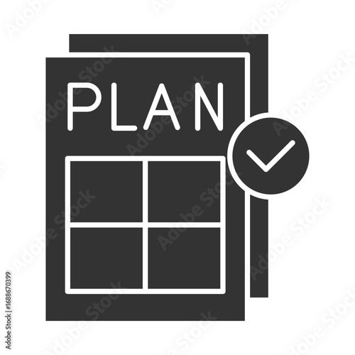 Planning Glyph Icon Element For Design