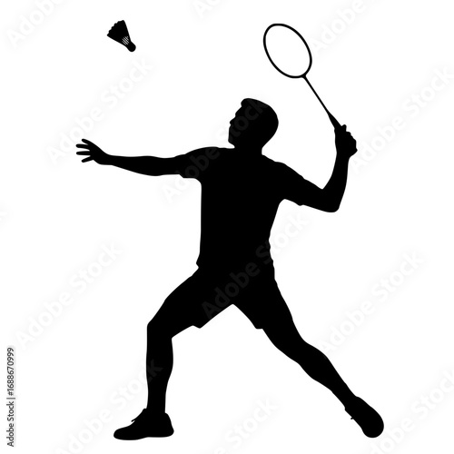 badminton player silhouette vector illustration