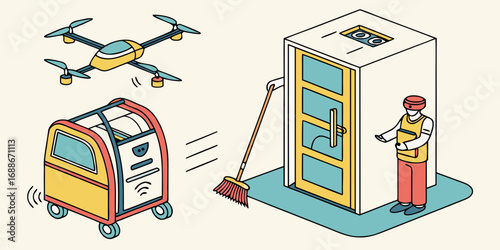 Isometric Future Home Delivery
