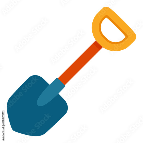 sand shovel tool equipment flat color vector illustration template design
