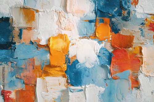 vibrant abstract oil painting with bold brushstrokes and a rich texture