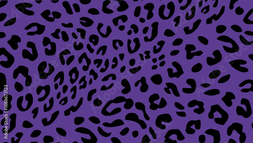 Purple and black leopard skin texture. Animal print background. Luxury wallpaper.