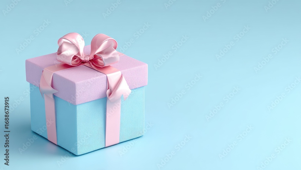 Fototapeta premium Pastel gift box with a bow