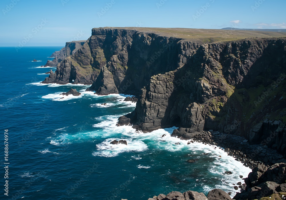 Obraz premium Ocean's Obsidian Embrace