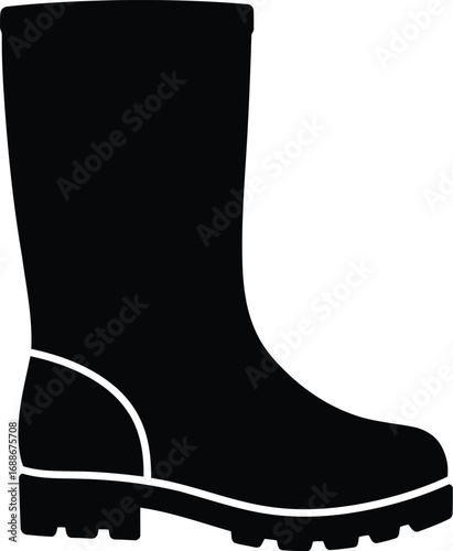 Stylish winter boot silhouette fashion footwear isolated vector