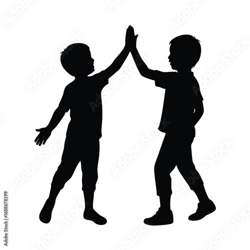 Two Boys Celebrating with a High Five