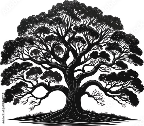 Emancipation Oak tree line art design