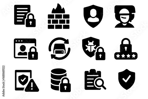 Login security antivirus ai privacy icon vector authentication protection icons control encryption