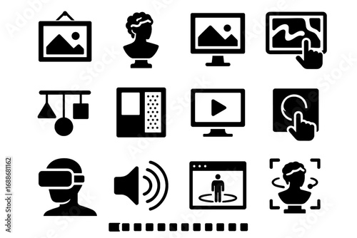 Sound gallery icon icons video virtual reality art vector media performance paintings