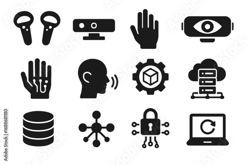 Trackers storage servers gloves virtual icons icon sensors gallery vr software engine