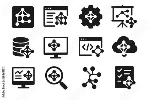 Vector dashboards icon network testing tools neural algorithms tool debugging optimization visualization