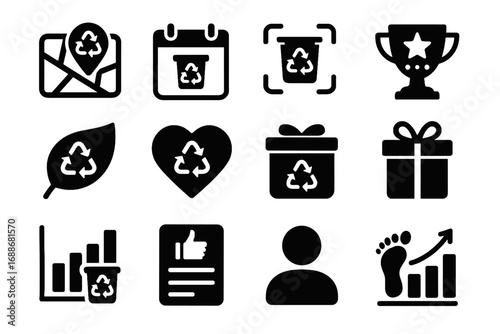 Recycling user smart feedback item planner icon vector eco usage icons scanner