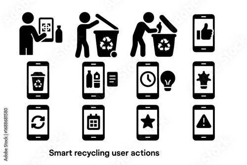 Icons type fill scanning pickup viewing smart vector icon feedback waste recycling