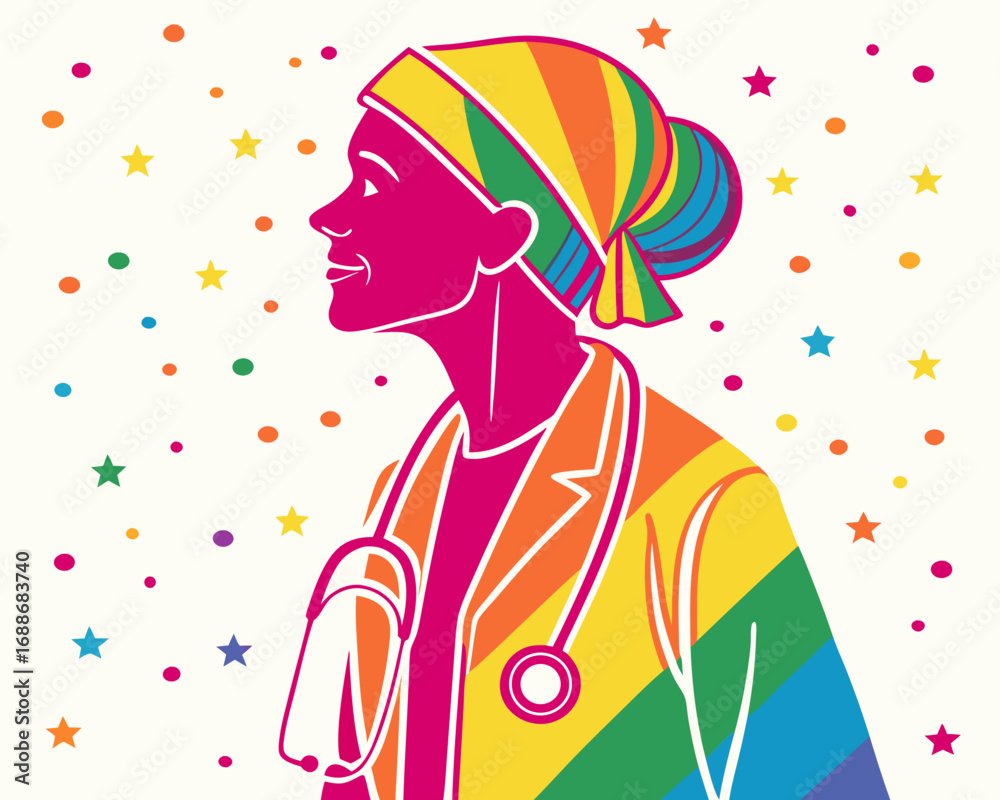 custom made wallpaper toronto digitalDoctor with stethoscope silhouette illustration