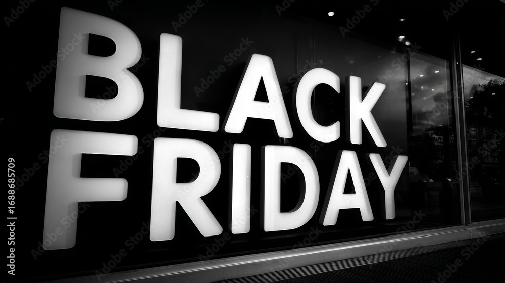 Fototapeta premium Black Friday 3D Bold Typography Sale Event Display Design