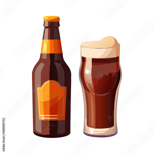 bottle of beer and glass