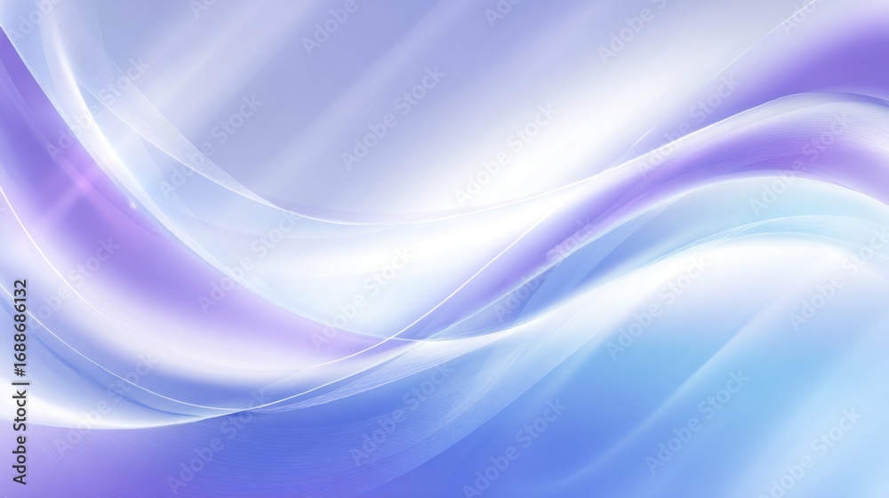 Naklejka premium Soft waves of blue and purple blend seamlessly, creating a soothing effect. This abstract design evokes a sense of tranquility and harmony, ideal for relaxation.