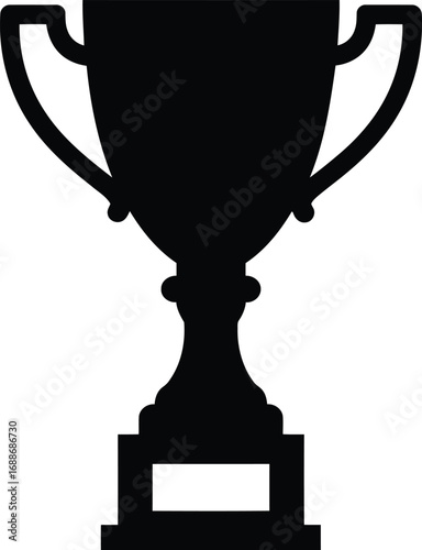Winning trophy silhouette champion award success achievement vector