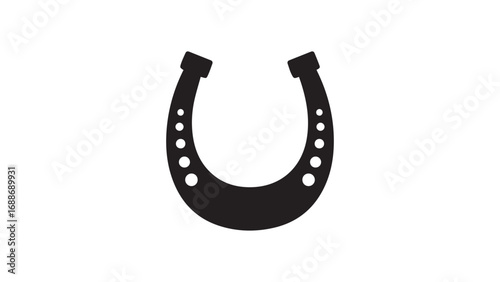 Horse Shoes Vector Silhouette Isolated On White Background.