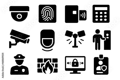 Scanners access vector security badges icon tech detection encrypted icons guards keycard