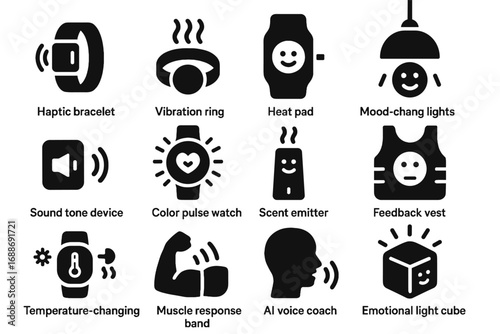 Voice lights icons color vector light emotion cube pulse scent icon feedback