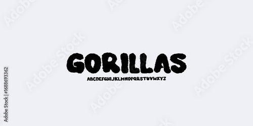 Elegant simple font, groovy upper case playful joyful fun , typography bold hairy vintage design vector creative hand drawn fonts, iconic logos , cartoon comic, greeting card, product packaging, print