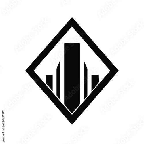 Free Download Diamond Skyline Silhouette Logo Graphic Design - GFXLoad