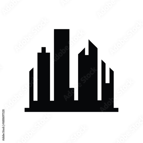 Minimalist Cityscape Silhouette Icon