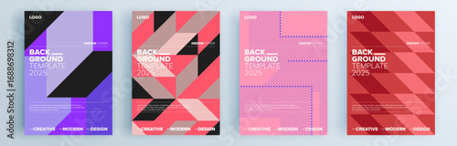 Modern abstract covers set, minimal covers design. Colorful geometric background, vector illustration.