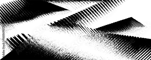 Black and white abstract grunge line art with textured background