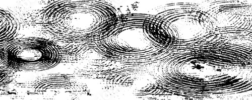 Black and white abstract line art background with circular patterns