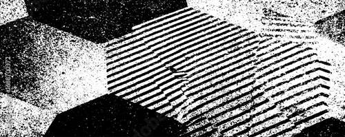 Modern geometric abstraction in black and white line art design