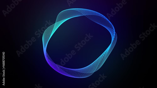 artificial intelligence circle wave animation glowing blue and cyan lines abstract vibrant shape virtual assistant technology video