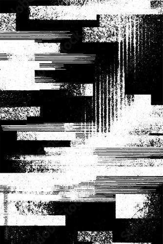 Black and white abstract line art seamless pattern for design