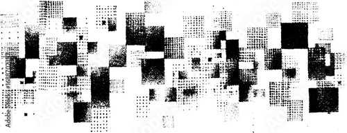 Black and white abstract line art seamless pattern for modern design