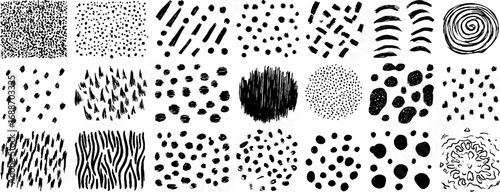 Abstract black and white line art patterns collection for creative design projects