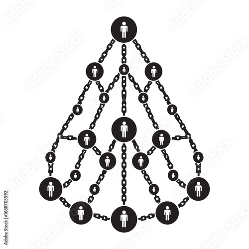 Chain of Command and Leadership Hierarchy Silhouette