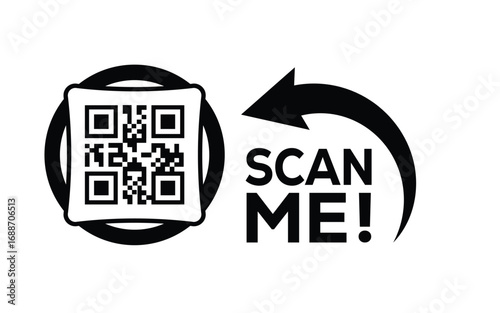 QR code scan icon set. Scan me frame. QR code scan for smartphone. QR code for mobile app, payment and identification. Vector illustration.
