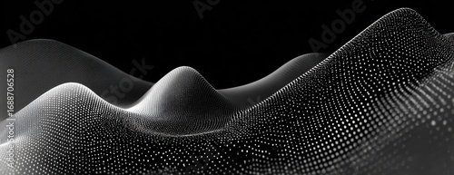 Abstract grayscale digital landscape