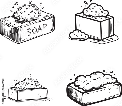 Illustration of soap with bubbles
