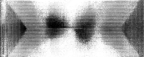 Abstract op art design featuring black and white line patterns