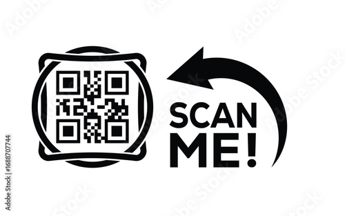 QR code scan icon set. Scan me frame. QR code scan for smartphone. QR code for mobile app, payment and identification. Vector illustration.	